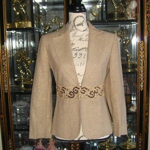 YANK GOLD SEQUIN ACCENTED BLAZER JACKET 10
